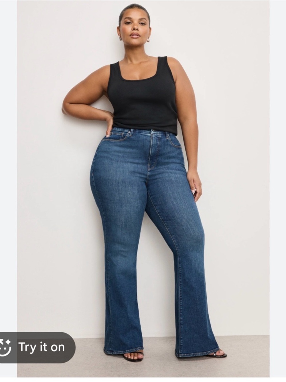 Good American Good Legs Flare Jeans 4XL NWT Dark Wash Stretch Plus Size